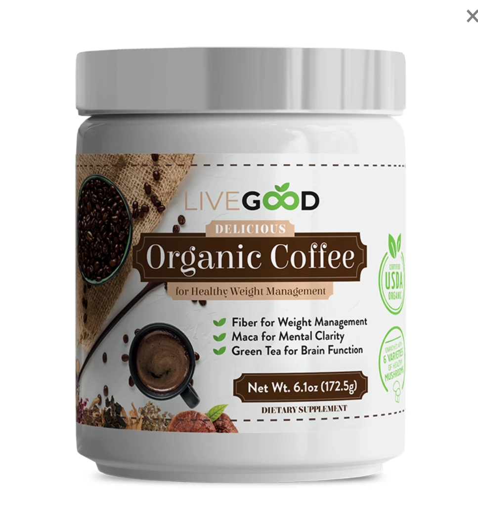 LiveGood Organic Coffee for Healthy Weight Management 6.1oz