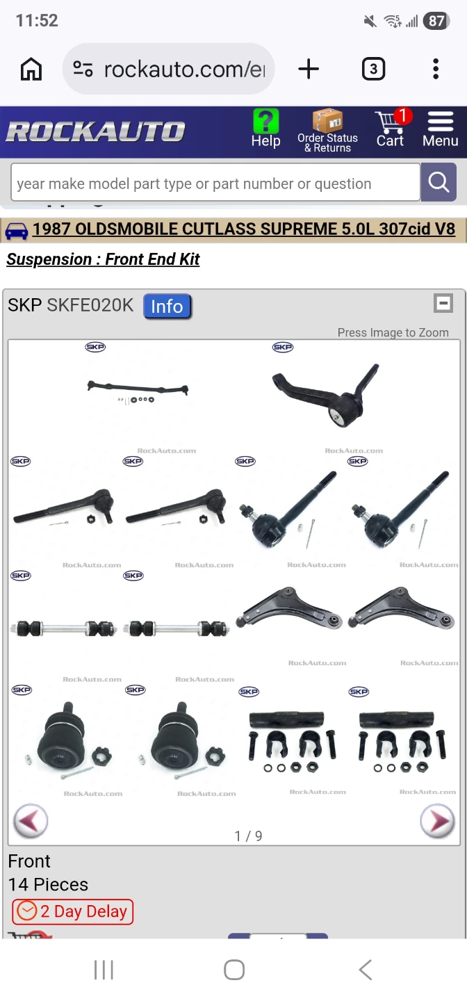 Complete front end kit for 78-87 gbody cutlass/monte carlo
