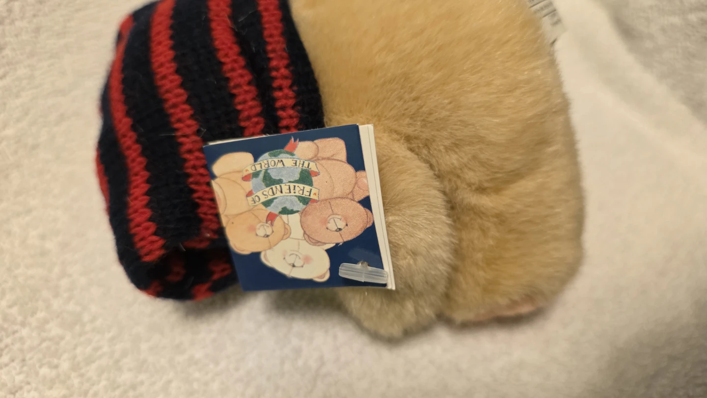 5" Plush Bear Toy with Striped Hat - photo 2