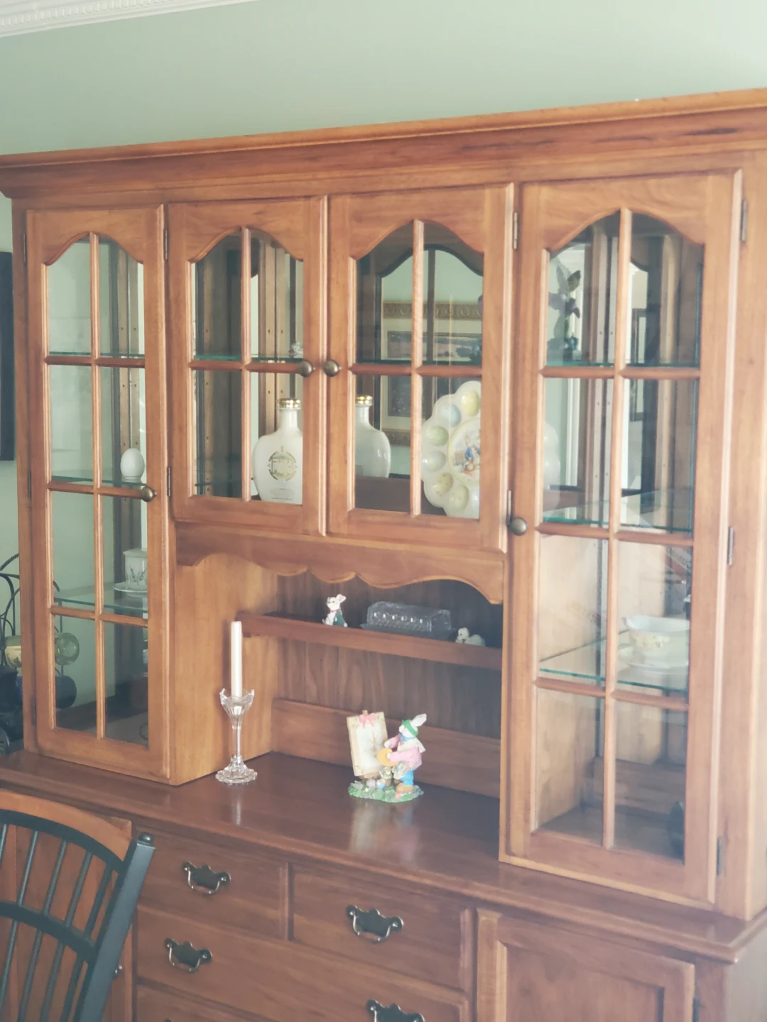 Wooden China Cabinet with Glass Doors