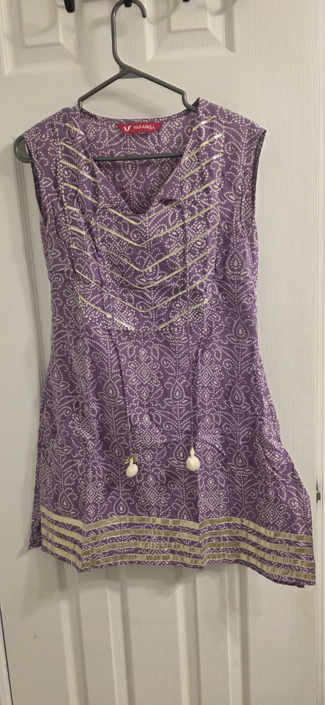 Varanga Lavender Bandhani Print Sharara Suit Set with Dupatta - photo 5
