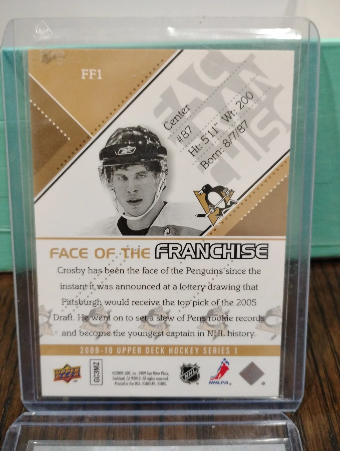 🥕2009-10 Upper Deck Hockey Series 1 Sidney Crosby Trading Card - photo 2