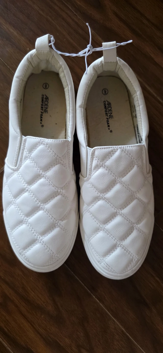 White Quilted Slip-On Sneakers Ardene brand