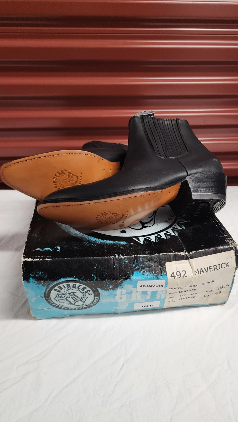 Grinders Maverick Black Leather Boots Size EU 43 - photo 2