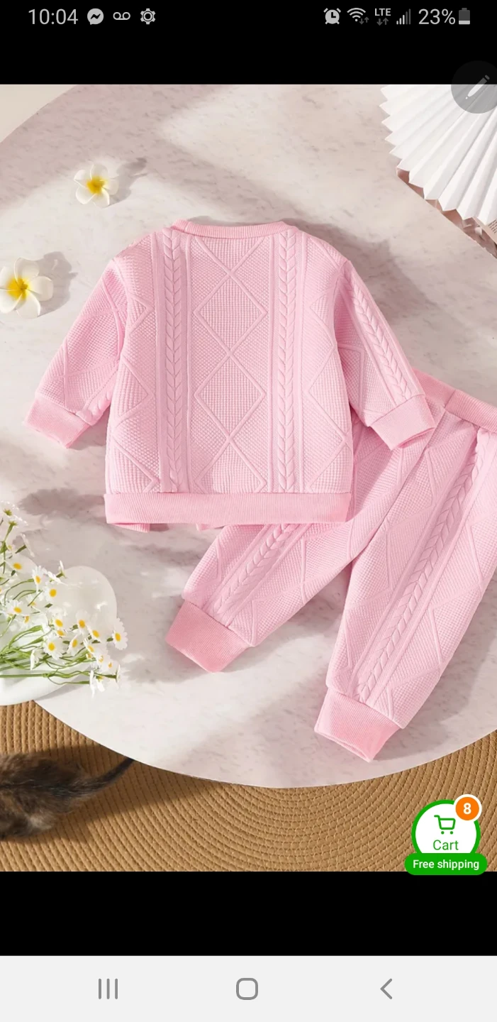 Hand knit 2 piece baby outfit