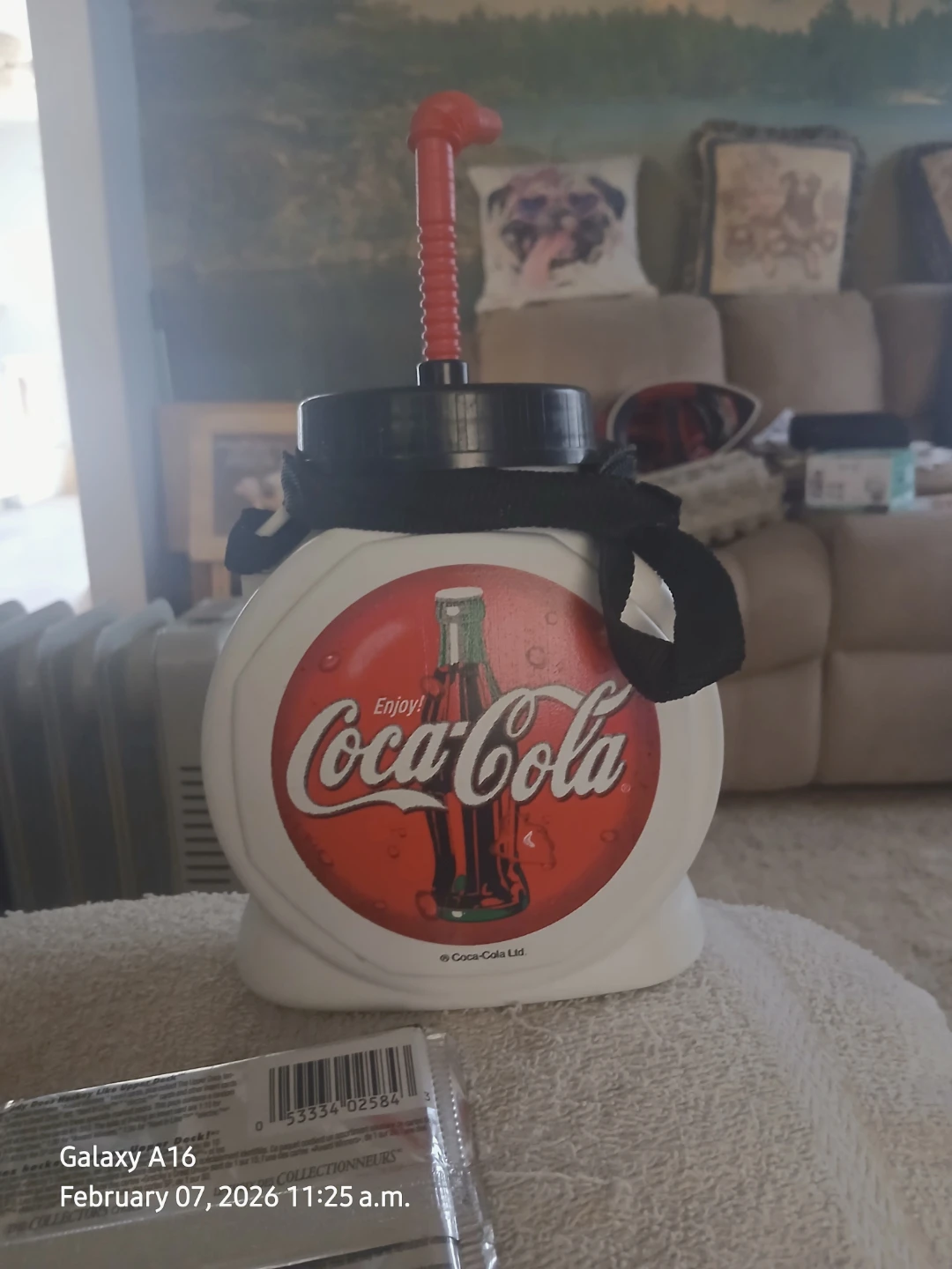 Coca-Cola White Water Bottle with Straw - photo 2
