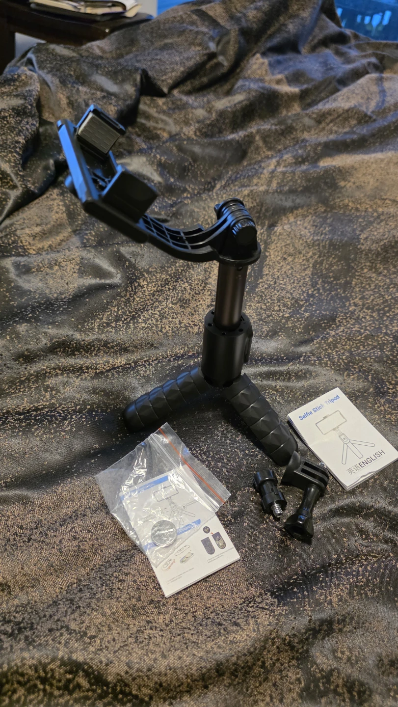 Black Selfie Stick Tripod with Phone Mount