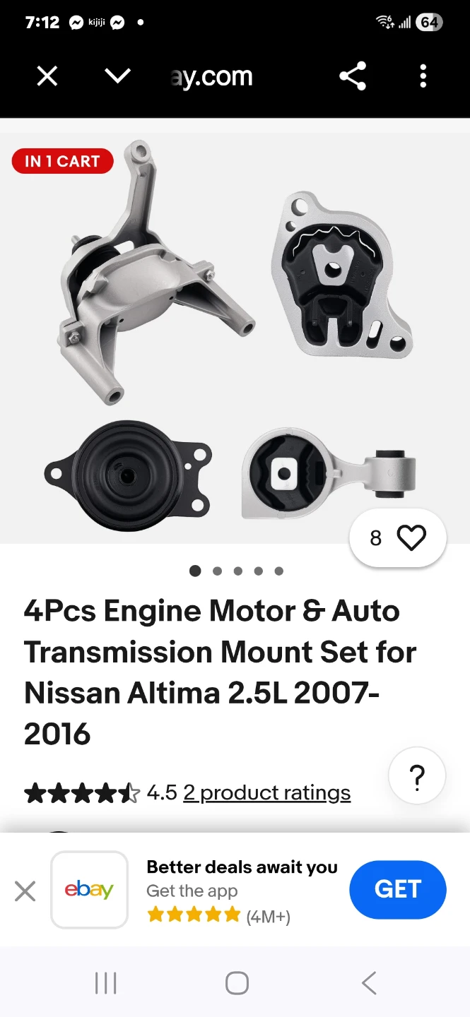 4Pcs Engine Motor Mount Set for Nissan Altima 2.5L 2007-2016