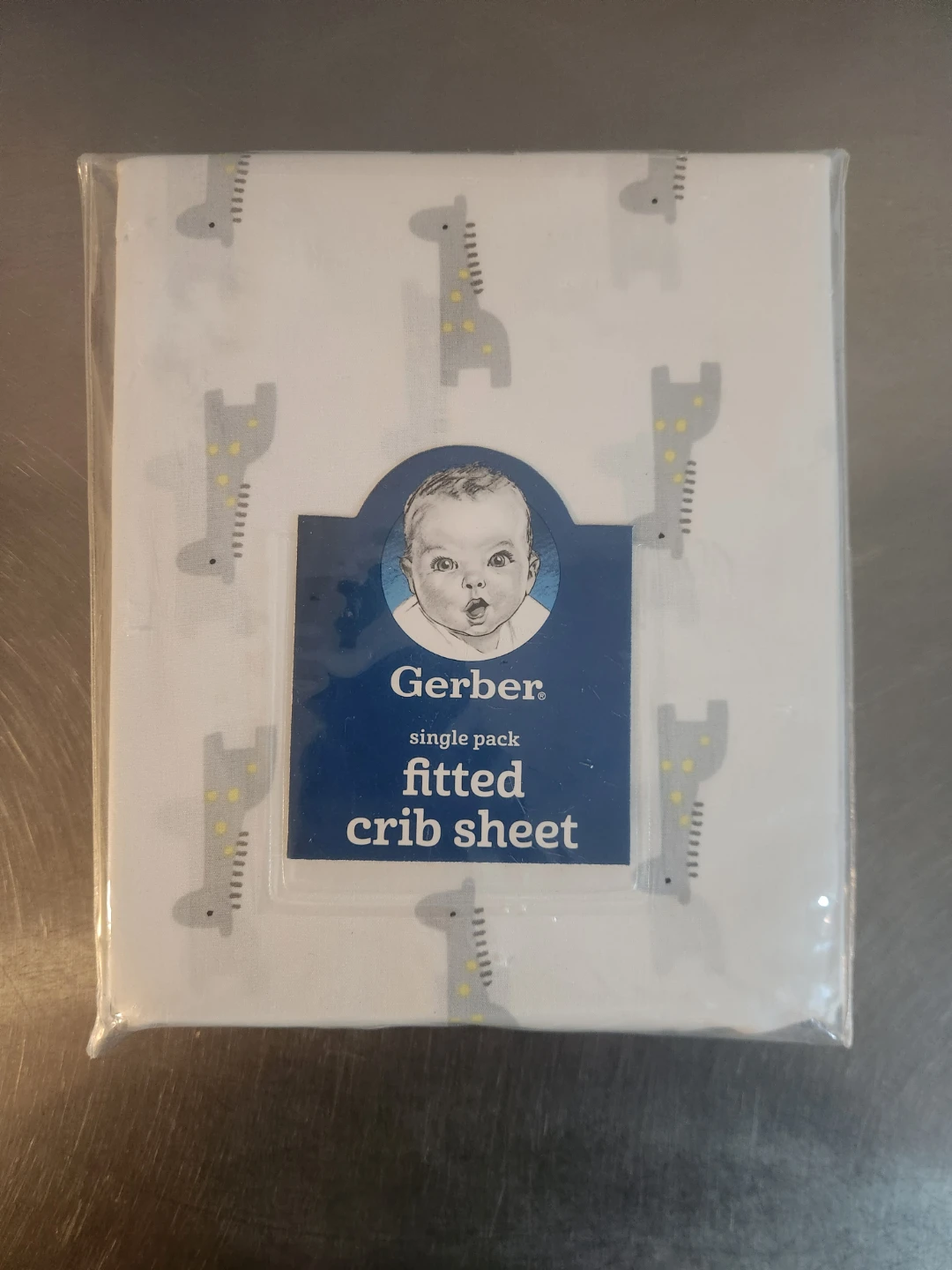 Gerber Single Pack Fitted Crib Sheet - Giraffe Print