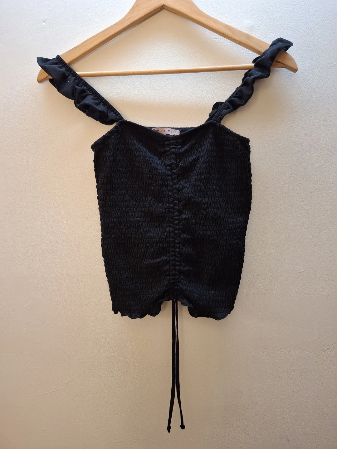 Crave Fame Black Smocked Ruched Tank Top - Size M - photo 2