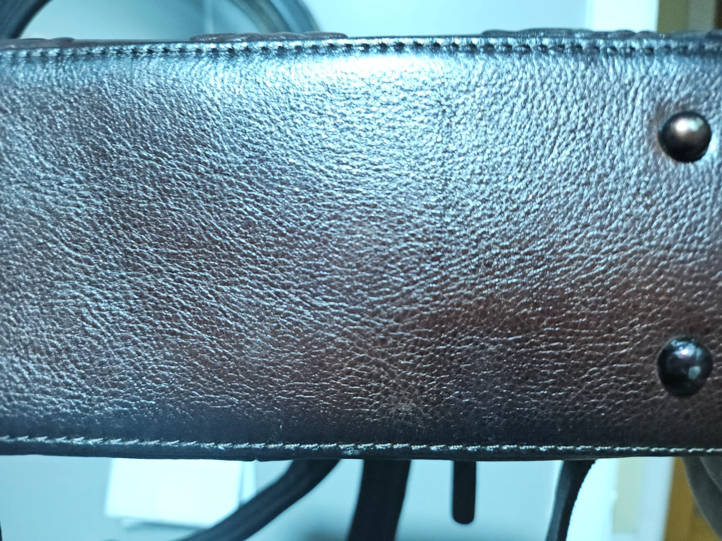 Brown Embossed Leather Backpack - photo 5