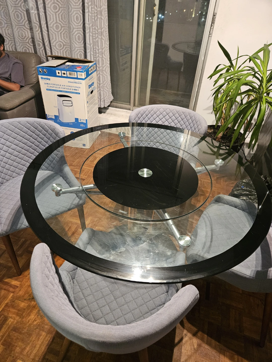 Glass Dining Table with 4 Chairs - photo 2