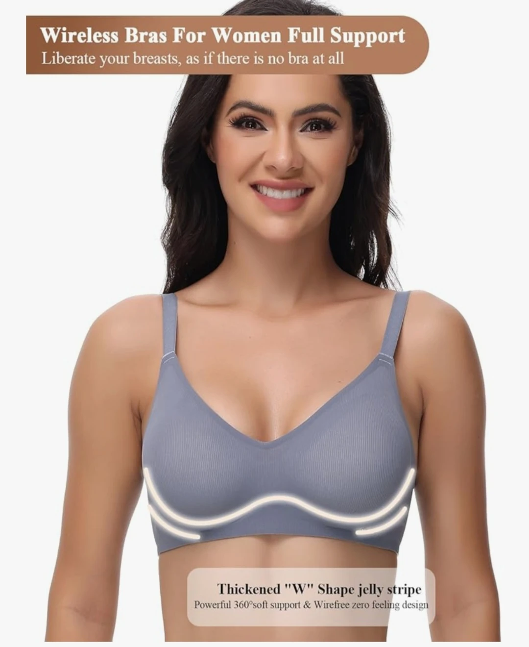 Wireless Seamless Bra for Women w/ 2 Nipple Covers...Black - photo 5