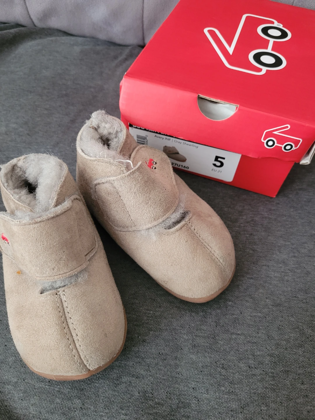 See Kai Run Avery Infant Grey Shearling Boots Size 5 EU 21 - photo 5