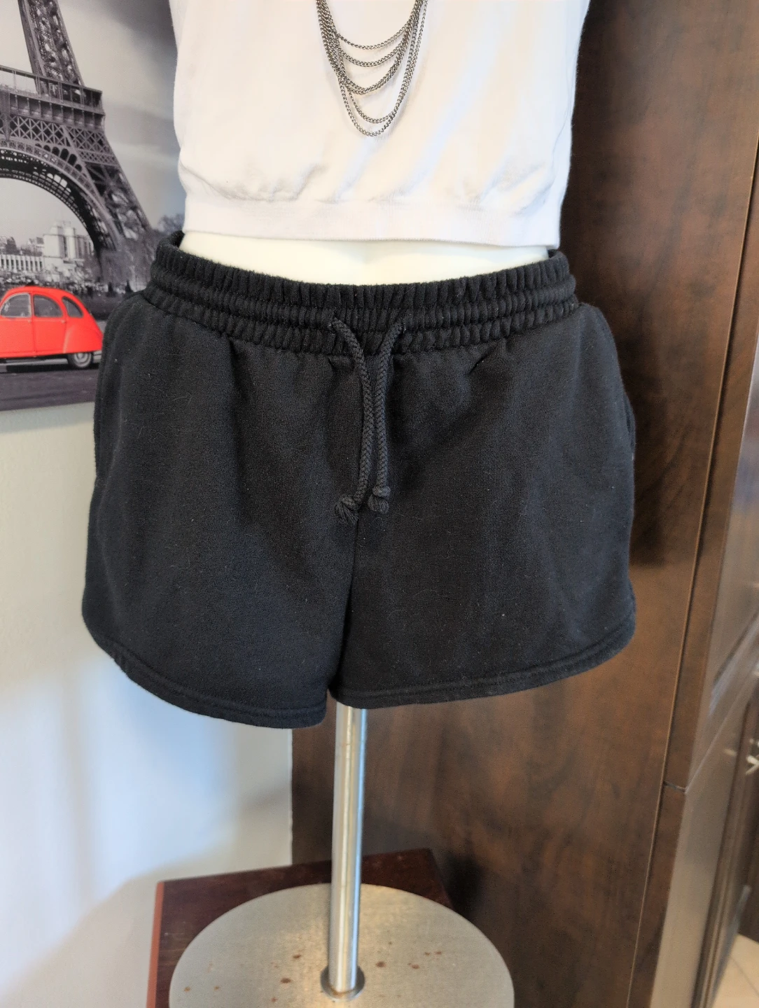 No Boundaries Black Sweat Shorts with Pockets