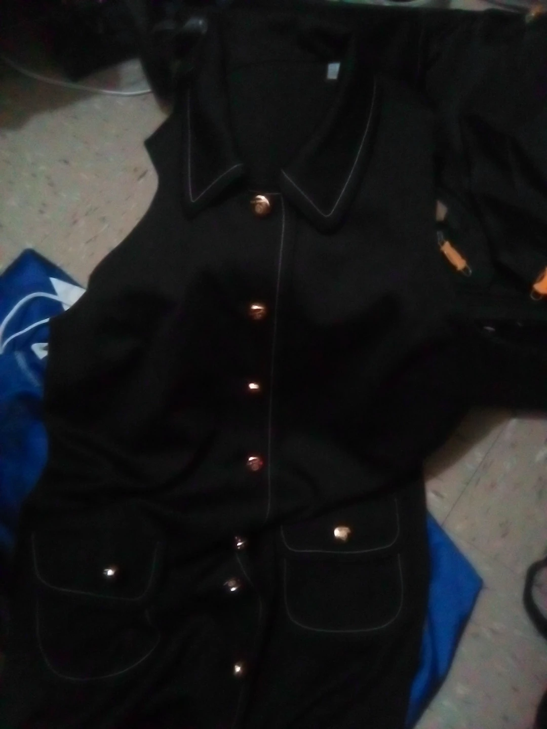 Black Sleeveless Vest with Gold Buttons - photo 2