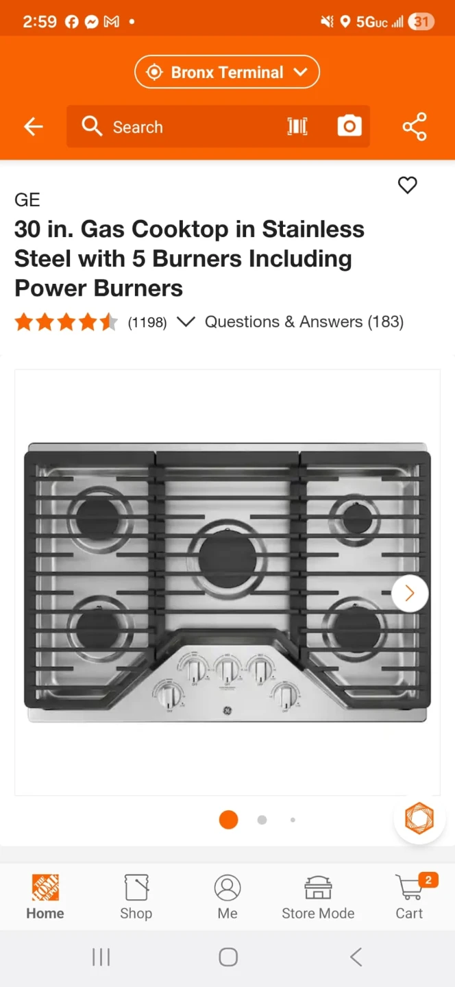 New GE 30in gas cooktop and wall oven set