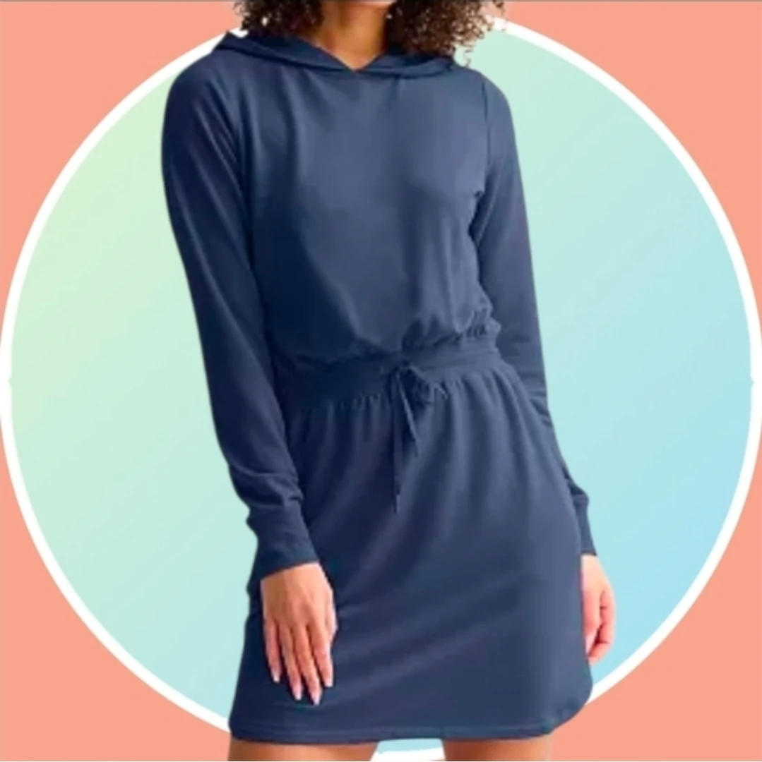NWT Navy Hooded Dress w Pockets 🏆 - photo 2