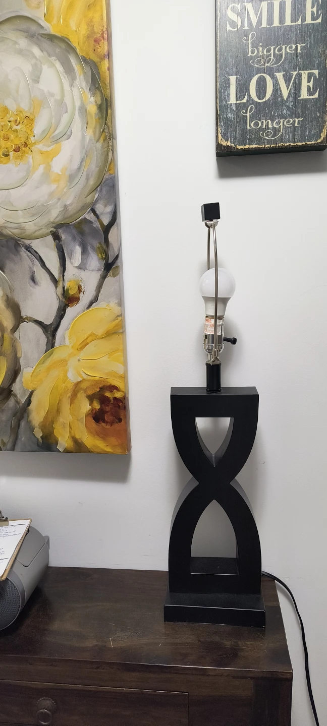 Black Hourglass Table Lamp (no shade)