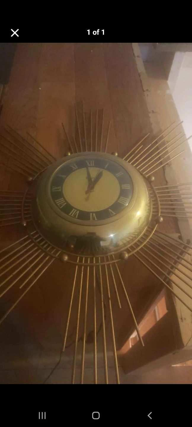 Vintage Sunburst Wall Clock