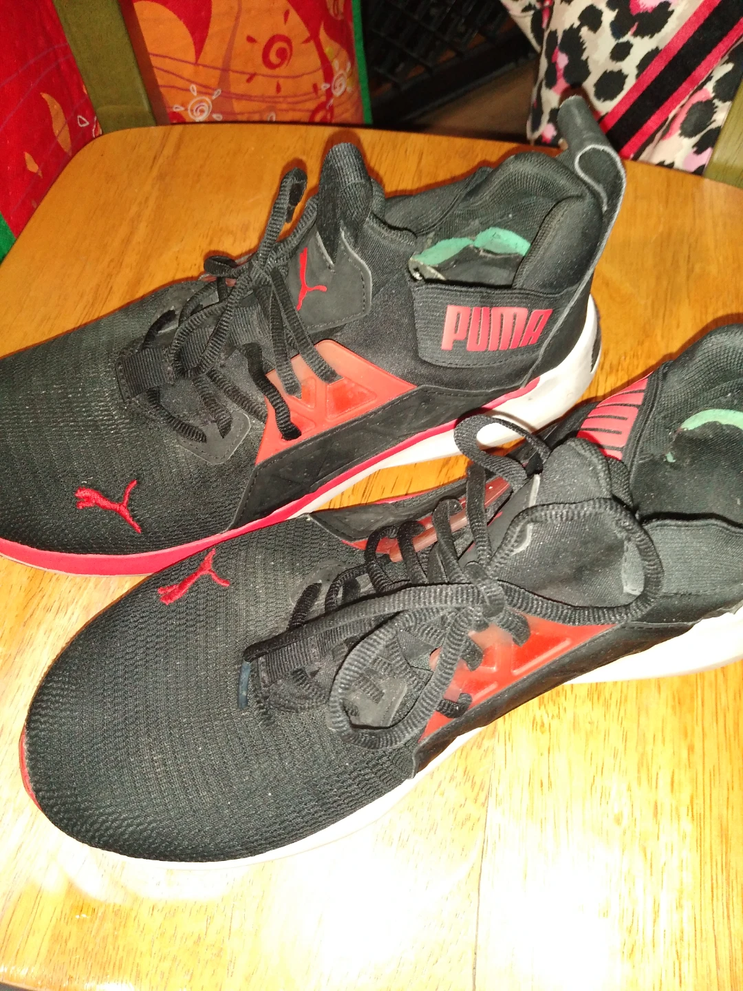 Men's puma shoes black and red