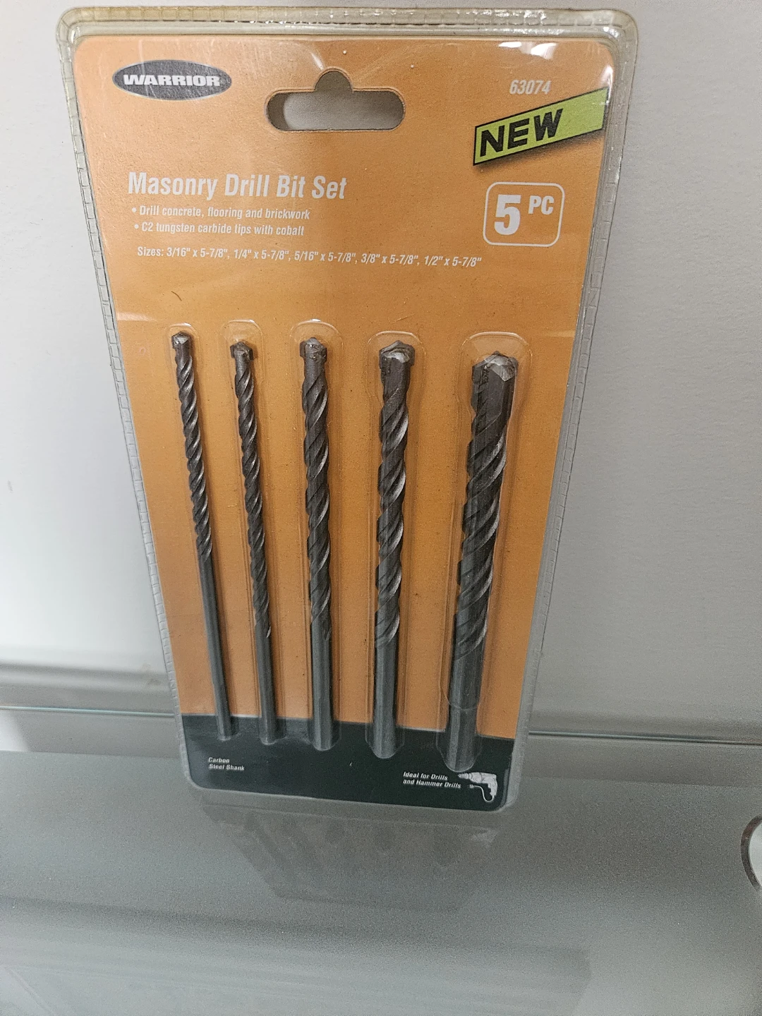 Warrior 5 PC Masonry Drill Bit Set-NEW