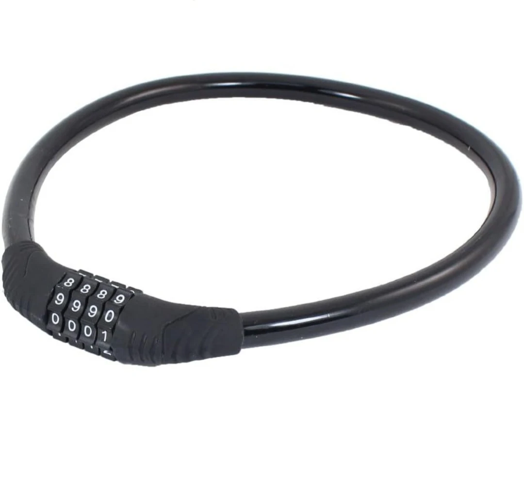 Black 4-Digit Combination Cable Lock - photo 3