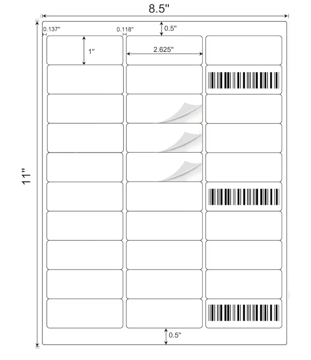 1" x 2-5/8" Shipping Address Labels 1500 Label Stickers - photo 2