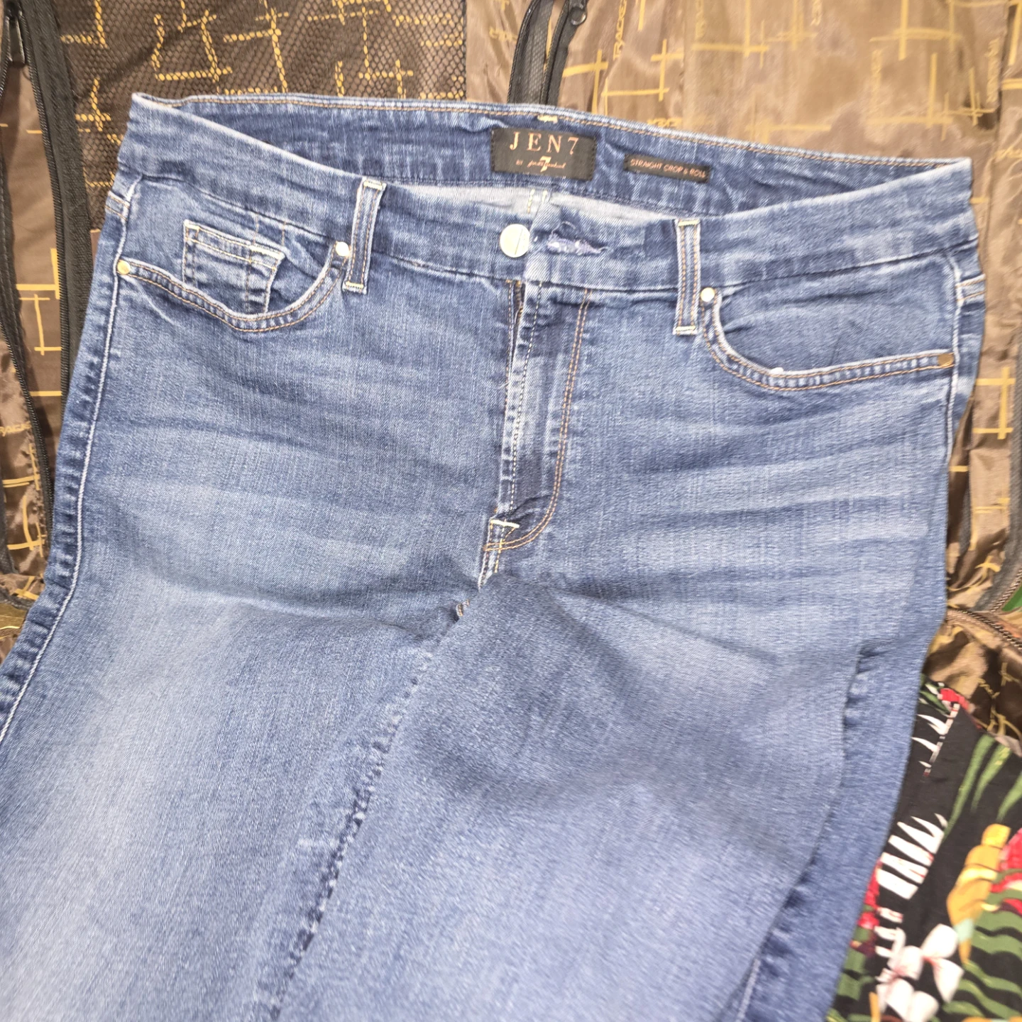 JEN7 by 7 For All Mankind Straight Crop & Roll Jeans Size 14 - photo 2