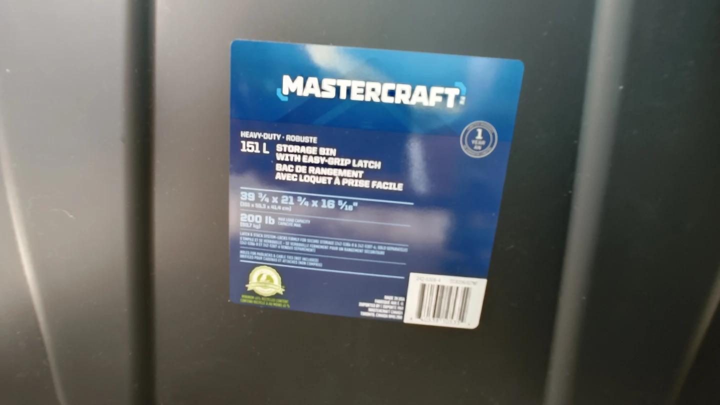 Mastercraft Heavy-Duty 151 L Storage Bin - photo 3