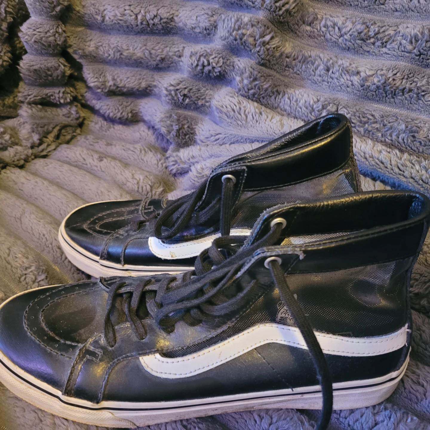 $20 M8.5/W10Vans Sk8-Hi Black Mesh High-Top Sneakers