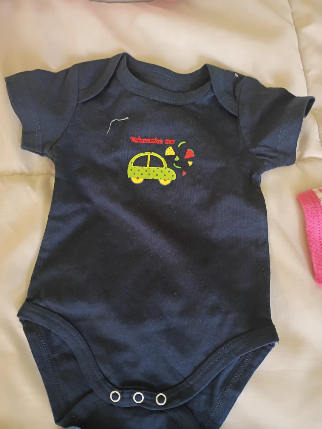 Baby Bodysuit Navy "watermelon car" Graphic - photo 2