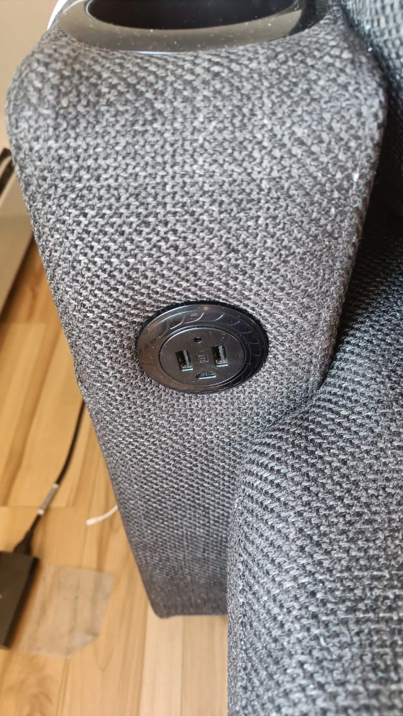 Dark Grey Fabric Recliner Armrest with Cup Holder - photo 4