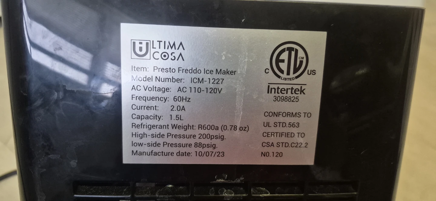 Ultima Cosa ICM-1227 Presto Freddo Ice Maker - photo 2