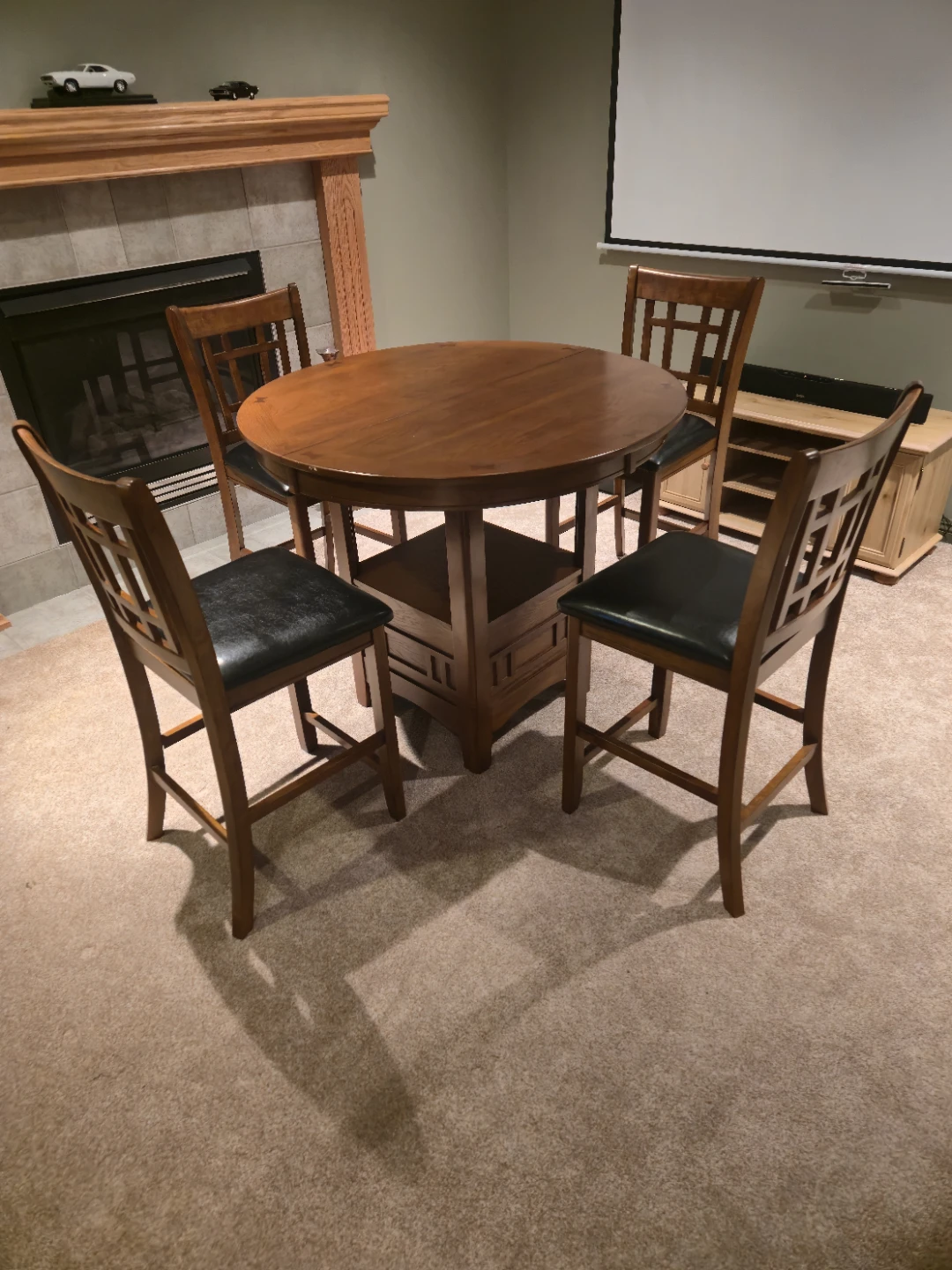 4 chair table set bar height