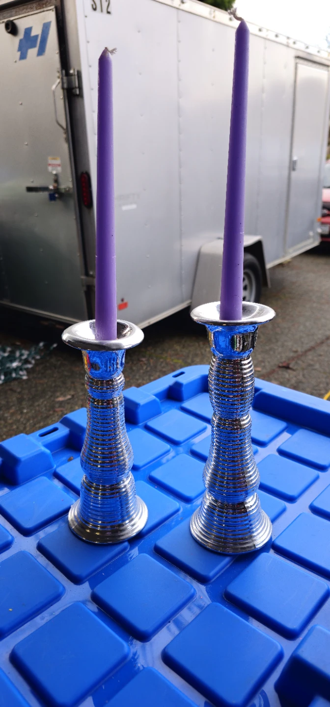 Silver Tone Candlesticks