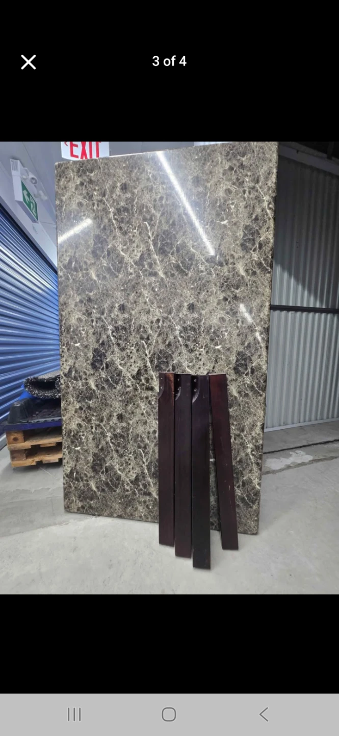 Set of 6 Dining Chairs with Marble Table Top