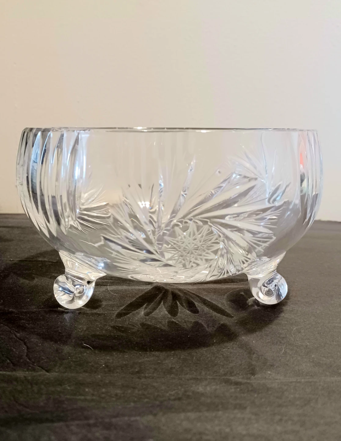 Vtg Hand Crafted Bohemian Crystal Bonboniere