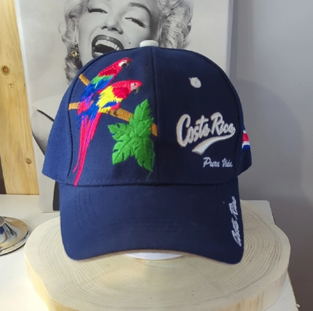 Navy Blue Costa Rica Pura Vida Embroidered Baseball Cap