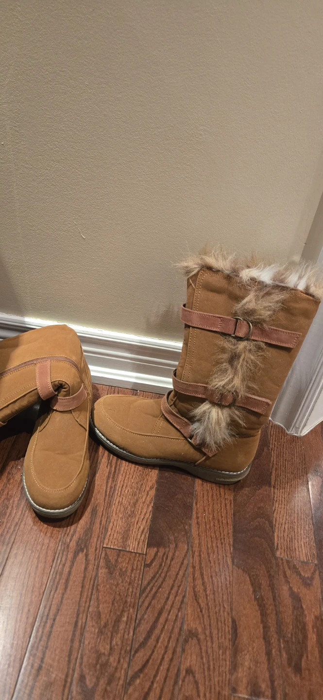 Brown Faux Fur Lined Winter Boots