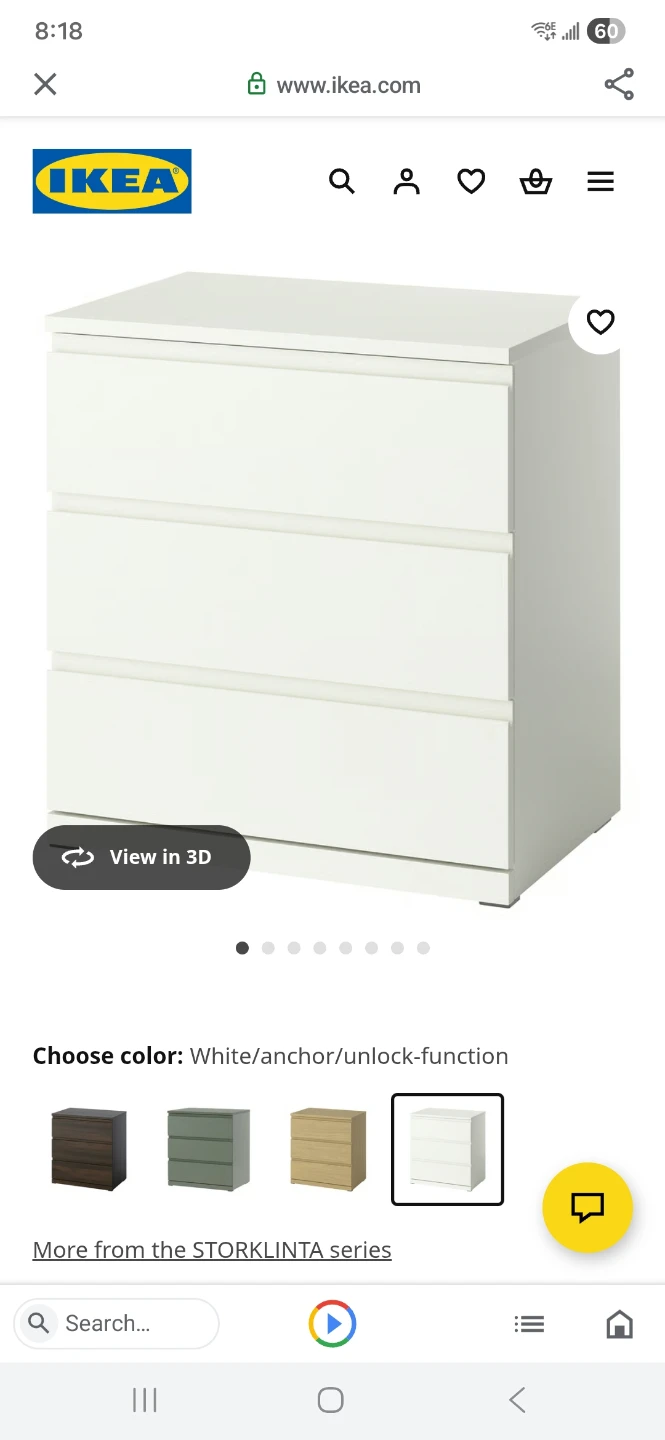 IKEA STORKLINTA 3-drawer chest - photo 4