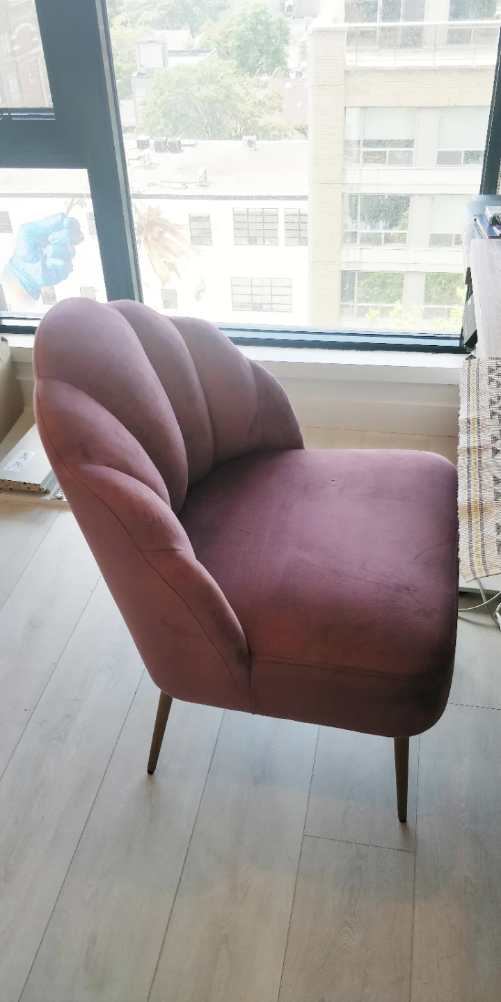 Pink upholstered chair