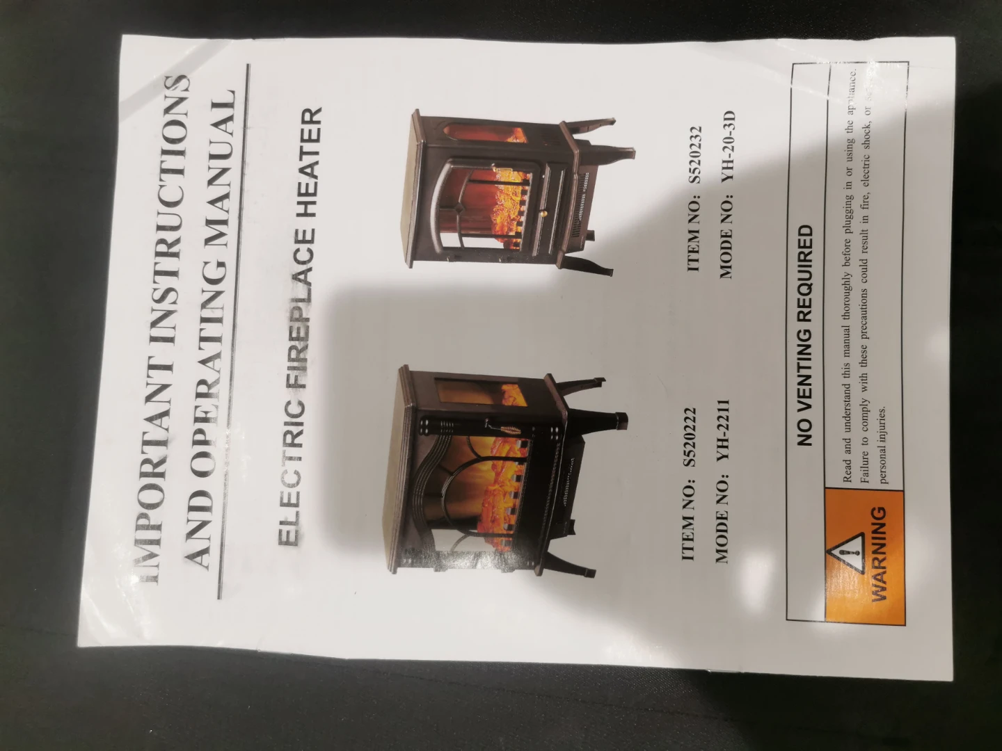 Electric Fireplace Heater- not metal) - photo 2