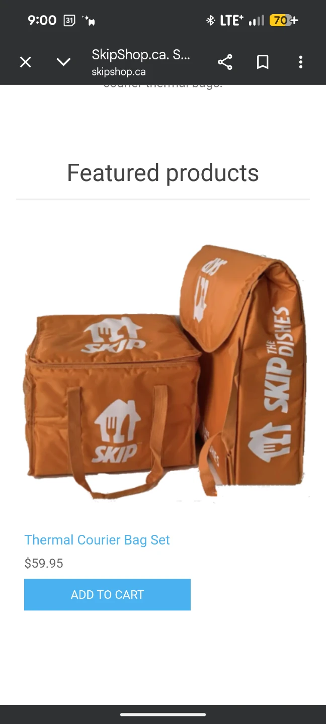 SkipTheDishes Thermal Courier Bag Set - photo 3