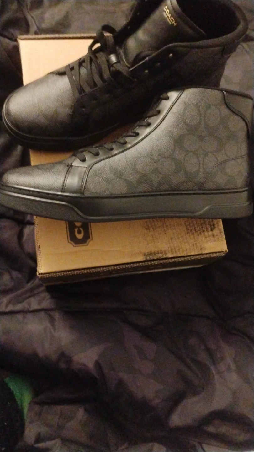 Coach Black Monogram Mid-Top Sneakers - photo 2