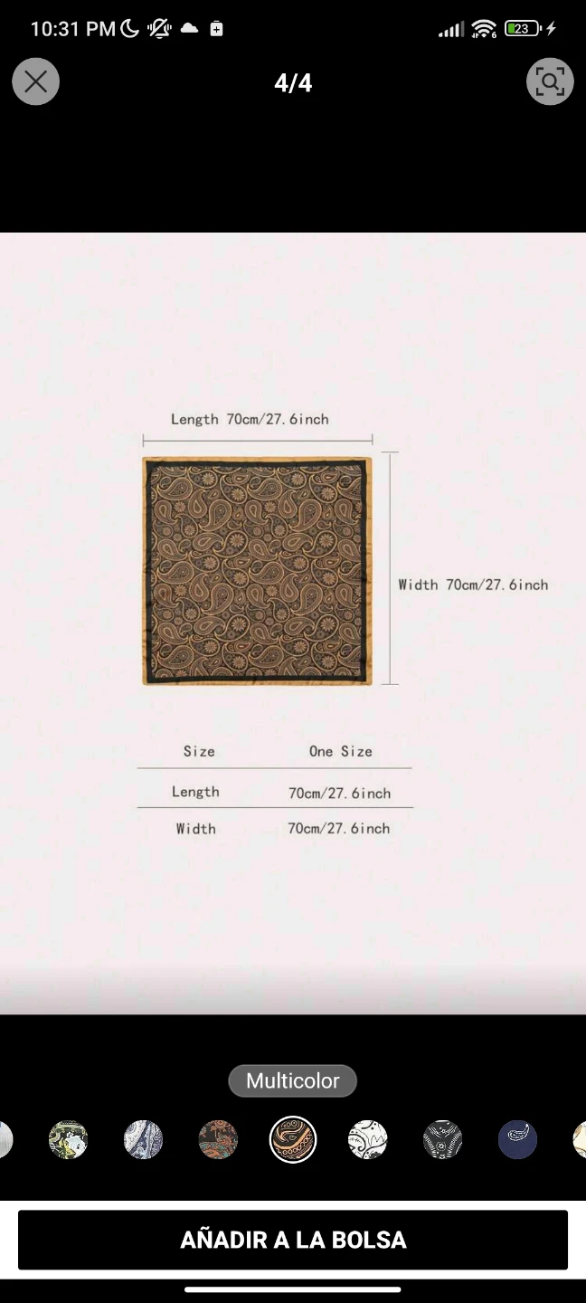 Paisley Print Scarf - Black & Gold - photo 3