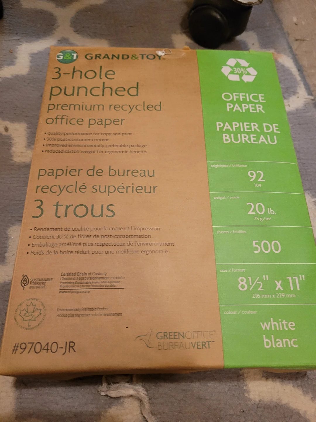 G&T Grand & Toy 3-Hole Punched Premium Recycled Office Paper - photo 2