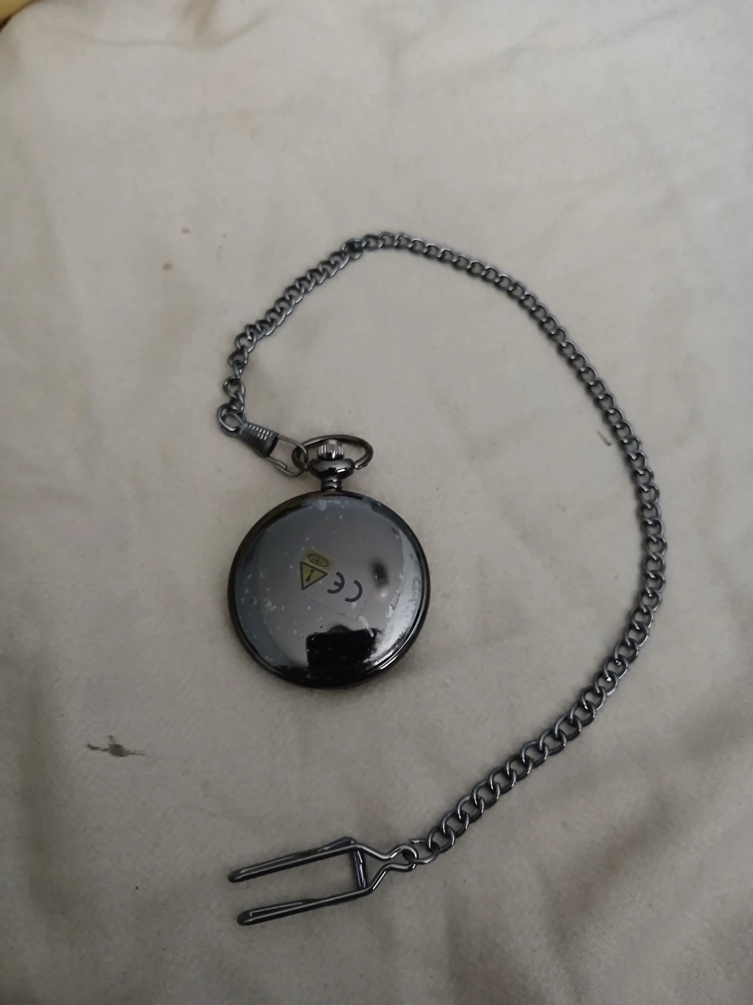Glossy Black Vintage Alloy And Quartz Pocket Watch