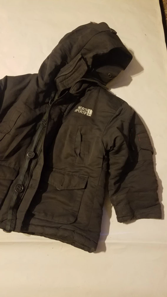 North Sportif Black Hooded Winter Jacket