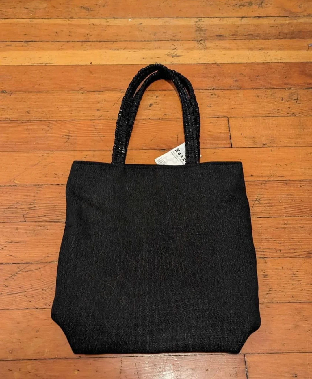 Katre Black Tote Bag with Floral Accent - photo 2